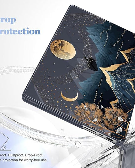 May Chen Case for MacBook Pro 14 inch, Models A2442 A2779 A2918 A2992 A3401 A3185 A3112 A3434, M1 M2 M3 M4 M5 Chip (2021-2025 Release), Plastic Hard Shell Case with Keyboard Cover, Starry Mountain