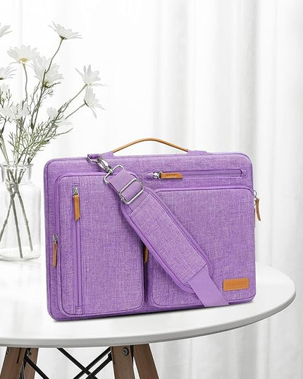 MOSISO 360 Protective Laptop Shoulder Bag,13 inch Computer Bags Compatible with MacBook Air M4 M3 M2 M1 2025-2018/Pro 13 2025-2016,Side Open Messenger Bag with 4 Zipper Pockets, Lilac