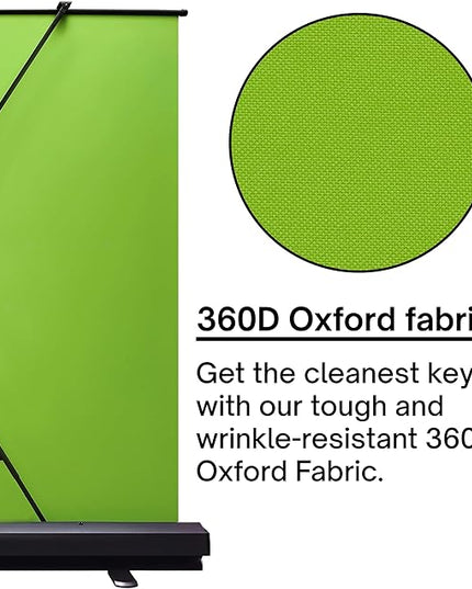[Wide Version] Pixio Green Screen Extra Large Backdrop 78" L x 78" W - Free Standing, Portable, Collapsible, Auto-Locking Green Screen Background for Photoshoots, Filming, Streaming, TikTok, Zoom