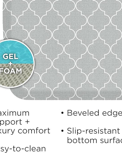 GelPro Elite Trellis Light Grey Kitchen Comfort Mat, 20" x 36