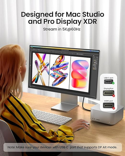 Silkland Long USB C Monitor Display Cable 15FT[4K@144Hz/60Hz 8K@30Hz], USB C 3.2 Gen 2x2 Video Cable, 20Gbps Data Transfer, 240W PD Charging, Compatible with iPhone 16, MacBook Pro, iPad