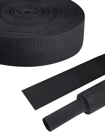 FOURUB 2:1 Heat Shrink Fabric Tubing Braided Sleeving Woven Wire Loom Shrinkable Cable Sleeve for Automotive Wire Harness/Cable Sheath (1-1/8"-20ft)