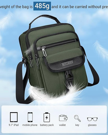 WITZMAN Crossbody Bags for Men Travel Shoulder Bag Lightweight Man Purse Small Casual Messenger Bag for Work Traveling