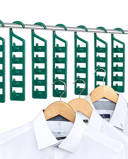 CraftyCrocodile Space Saving Hangers for Clothes - 8 in Pack, Heavy Duty Plastic, Multi Closet Space Savers for Shirts, Pants, Jeans, Sweaters - Hanger Organizer Space Saver