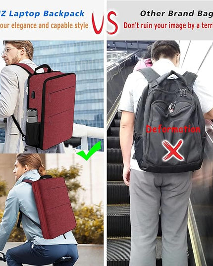 ZINZ Slim & Expandable Laptop Backpack 15 15.6 16 Inch Sleeve, Spill-Resistant Notebooks Bag Case for Most 14-16 Inch MacBooks Surface-Books Dell HP Lenovo Asus Computers,R01D02