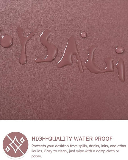YSAGi Non-Slip Leather Desk Pad XL Size, Waterproof Laptop Computer Desk Keyboard Mat, Table Protector Blotter Mat, Large Mouse Pad for Office/Work/Home/Decor(Dark Pink, 47.2" x 23.6")-No Band