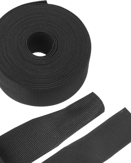MECCANIXITY Braided Cable Sleeves Heat Shrinkable Fabric Sleeving, 1 1/4" 26ft Black 2:1 Ratio Heat Shrinkable Cord Protector for Harness Cable, Network Cable Protection, Cable Management