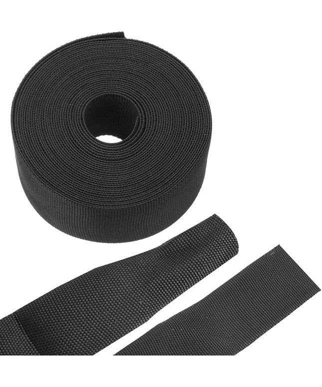 MECCANIXITY Braided Cable Sleeves Heat Shrinkable Fabric Sleeving, 1 3/8" 26ft Black 2:1 Ratio Heat Shrinkable Cord Protector for Harness Cable, Network Cable Protection, Cable Management
