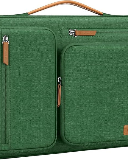 MOSISO 360 Protective Laptop Case 13.3 inch, 13-13.3 inch Laptop Sleeve Compatible with MacBook Air/Pro 13 / Pro 14,HP Dell Acer ASUS,Side Open Carrying Case with 4 Zipper Pockets&Handle,Jungle Green