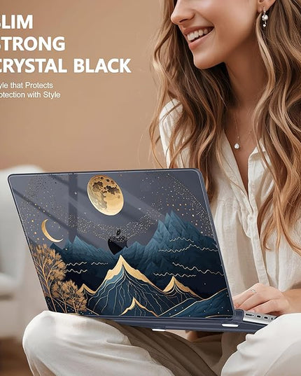 May Chen Case for MacBook Pro 14 inch, Models A2442 A2779 A2918 A2992 A3401 A3185 A3112 A3434, M1 M2 M3 M4 M5 Chip (2021-2025 Release), Plastic Hard Shell Case with Keyboard Cover, Starry Mountain