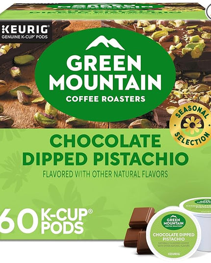 Green Mountain Coffee Roasters Chocolate Dipped Pistachio, Single-Serve Keurig K-Cup Pods, 6 Boxes of 10 (60 Count Total)