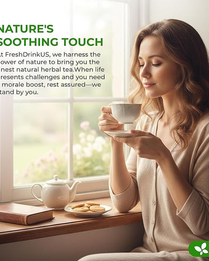 FreshDrinkUS, Premium Green Ginger Tea | 75 Tea Bags | Sencha Green Tea with Ginger, Lemongrass, Turmeric, Hibiscus & Peppermint | Natural Herbal Blend | Comfort & Refreshing, Vegan