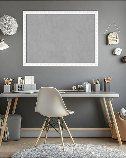 Amanti Art White Framed Magnetic Board 22x30 Medium Vision Board for use with Magnets, 100% Metal Sheet to Display Items as Office Decor or for Home Organization in mudroom, Kitchen or Kids Room