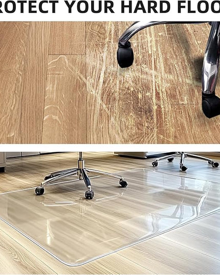 Chair Mat for Hardwood Floor, 1/5" Thick 48x36 inches Floor Mat Protector for Office Chair, Clear Thicken Pattern Rectangle Floors Protector