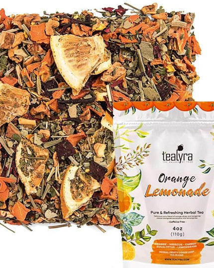 Tealyra - Orange Lemonade - Hibiscus - Eucalyptus - Lemongrass - Herbal Fruity Loose Leaf Tea Blend - VitaminsRich - Boost Immune System- 100% Natural – Hot and Iced - Caffeine-Free - 110g (4-ounce)