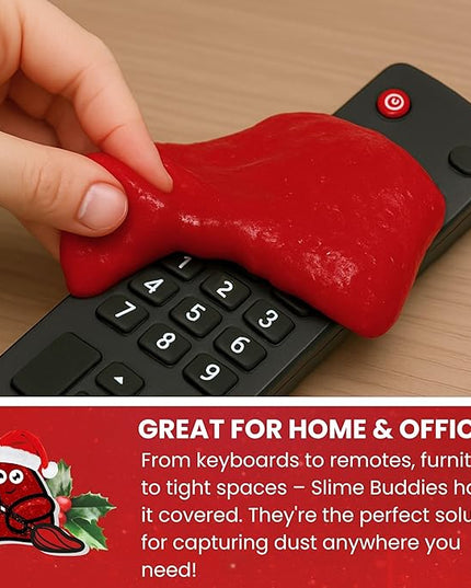 Slime Buddies Car Cleaning Gel Putty - Christmas Spice Scented Interior Detailing Tool for Cup Holders, Air Vents & Keyboard - Reusable Auto Detailing Accessories - Dust Remover Goop
