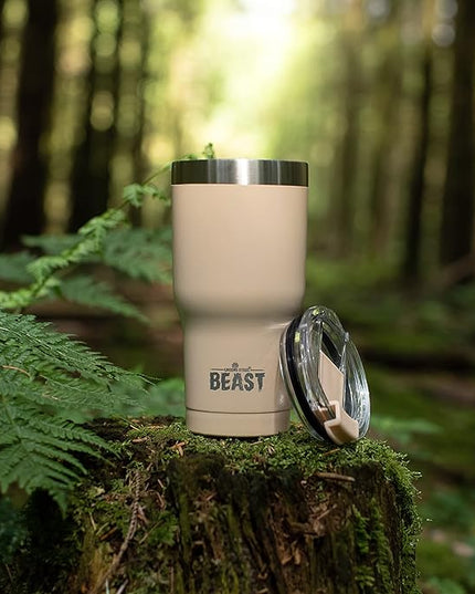 Beast 30 oz Tumbler Stainless Steel Vacuum Insulated Coffee Ice Cup Double Wall Travel Flask (Sand)
