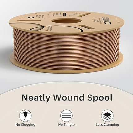 ELEGOO Metal PLA Filament 1.75mm Bronze 1KG, Metallic Shiny 3D Printer Filament with Actual Metal Filled, 1kg Spool(2.2lbs) Fits for Most FDM 3D Printers