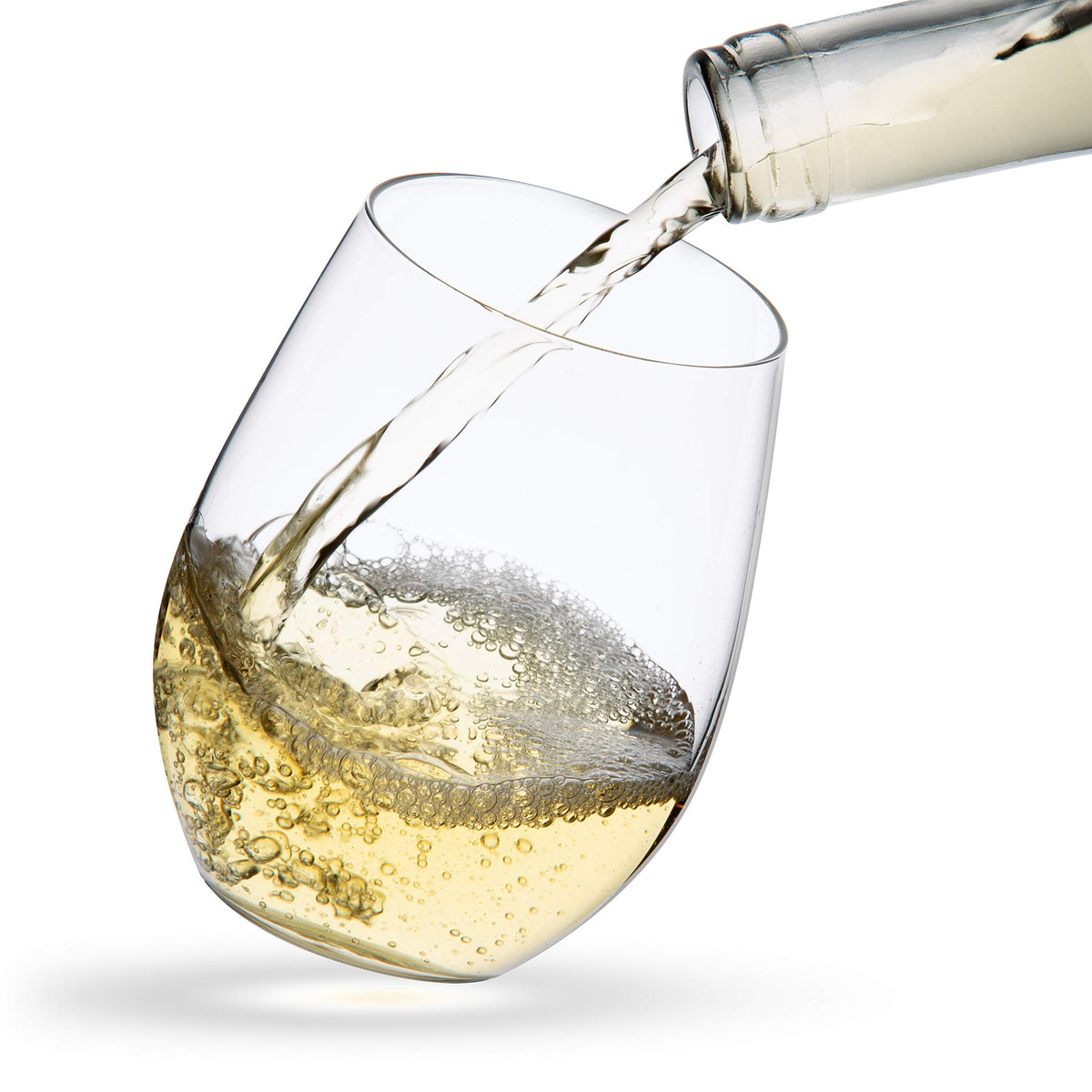 JoyJolt Stemless Wine Glasses Set of 4 – 19 oz Clear Glass Tumblers for Red & White Wine, Cocktails, Dishwasher Safe, Perfect for Home Bar, Gifts