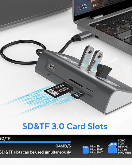 USB C Hub Multiport Adapter,Mosirui 9-in-1 USB-C Docking Station with 4K HDMI,5Gbps Type C 3.0,USB-A3.0/2.0,100W PD, SD/TF for MacBook/Pro iPad/Dell/HP/Desktop/Laptops(1.64 FT)