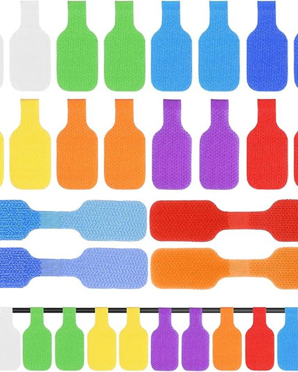 32PCS Cable Cord Labels Tags Large Size Multicolored Write on Wire Label for Electronics Organizing Wires and Identification, Reusable Multiple Uses Handwriting Cable Markers Tag(8 Colors)