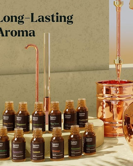 Lagunamoon Essential Oils Set - 12 Piece Premium Grade Home Essentials Oils - for Diffusers, Fragrance, Scents for Candle Making - Natural Aromatherapy Oils for Cars & Home Products, Room Sprays