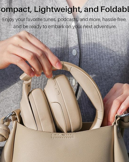 TOZO HT2 Hybrid Active Noise Cancelling Headphones, Wireless Over Ear Bluetooth Headset, 60H Playtime, Hi-Res Audio Custom EQ via App Deep Bass Comfort Fit Ear Cups, for Home Office Travel