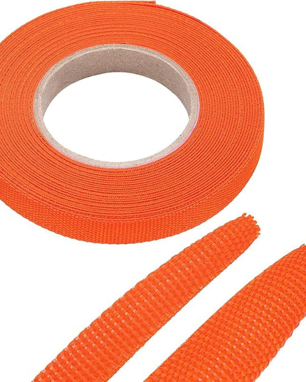MECCANIXITY Braided Cable Sleeves Heat Shrinkable Fabric Sleeving, 5/16" 26ft Orange 2:1 Ratio Heat Shrinkable Cord Protector for Harness Cable, Network Cable Protection, Cable Management