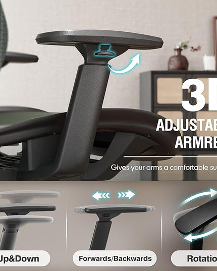 ELABEST T96 Mesh Office Chair,Ergonomic Computer Desk Chair,Sturdy Task Chair- Adjustable Lumbar Support & Armrests,Tilt Function,Comfort Wide Seat,Swivel Home Office Chair