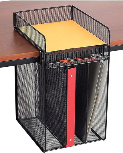 Safco 3241BL Onyx Mesh Vertical Hanging Desk Storage, Black