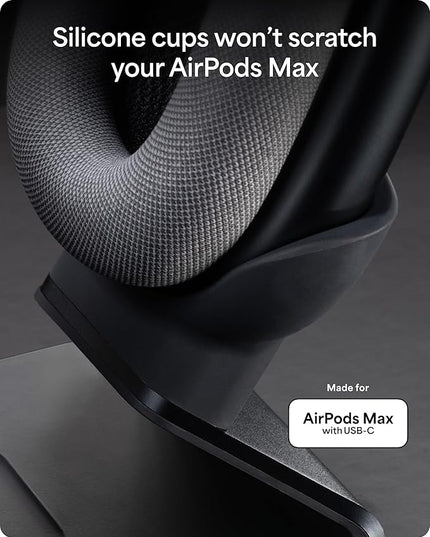 Mophie Max Dual Charging Stand for AirPods Max Headphones – Auto Sleep Mode, Premium Anti-Scratch Design, Magnetic USB-C for Effortless Alignment, Charges AirPods & Qi Devices