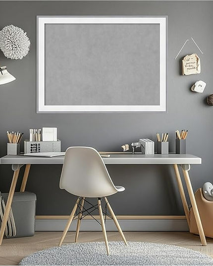 Amanti Art White Framed Magnetic Board 23x31 Medium Vision Board for use with Magnets, 100% Metal Sheet to Display Items as Office Decor or for Home Organization in mudroom, Kitchen or Kids Room