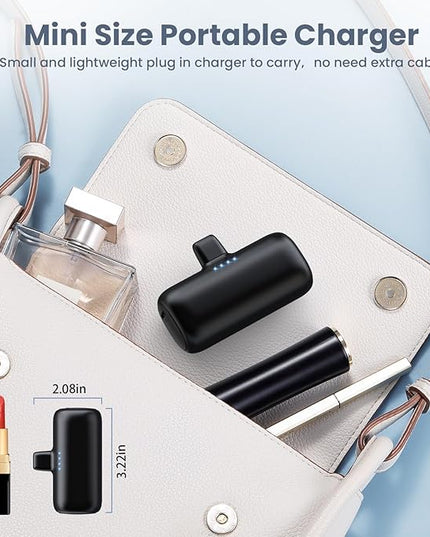[2-Pack] Mini Portable Charger for iPhone,5200mAh Ultra Compact PD Fast Charging Power Bank,Plug-in Battery Pack Travel Cordless Phone Charger,Compatible with iPhone 14/14Pro/13/12/11/X/8/7/6plus etc