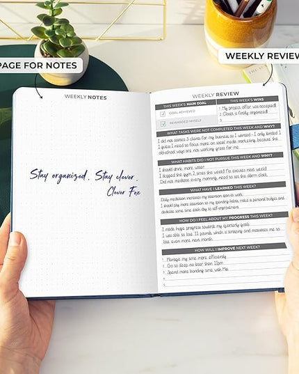 Clever Fox Daily Planner – Undated Planning Notebook with Hourly Schedule & To-Do List – Personal Day Task & Work Organizer, 6 Months (Mystic Blue)