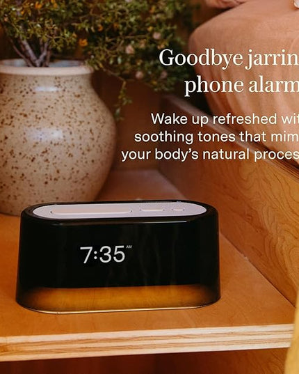 Loftie Alarm Clock with Sound Machine – Smart Alarm Clock with Light, White Noise, Bluetooth Speaker, Night Light Sound Machine, 100+ Sounds, Blackout Mode, No WiFi Mode, Optional Subscription - White