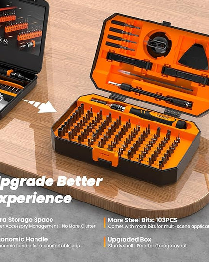 JOREST 115 in 1 Small Precision Screwdriver Set, Tool Gifts for Men Dad Him, Magnetic Repair Tool Kit for PC, Laptop, Tablet, iPhone, Macbook, Jewelers, PS5, Xbox, Switch, Game Console, Door &Chair