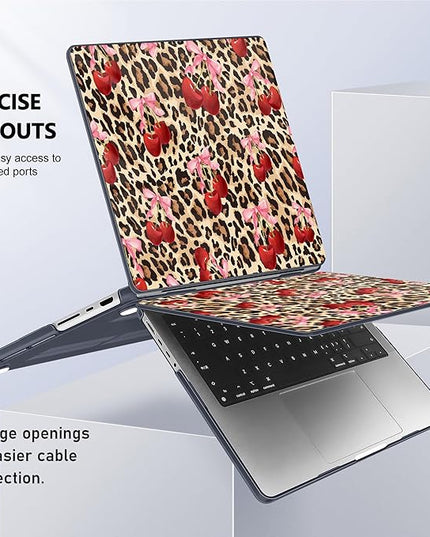 May Chen Case for MacBook Pro 14 inch, Models A2442 A2779 A2918 A2992 A3401 A3185 A3112 A3434, M1 M2 M3 M4 M5 Chip (2021-2025 Release), Plastic Hard Shell Case with Keyboard Cover, Cherry and Cheetah