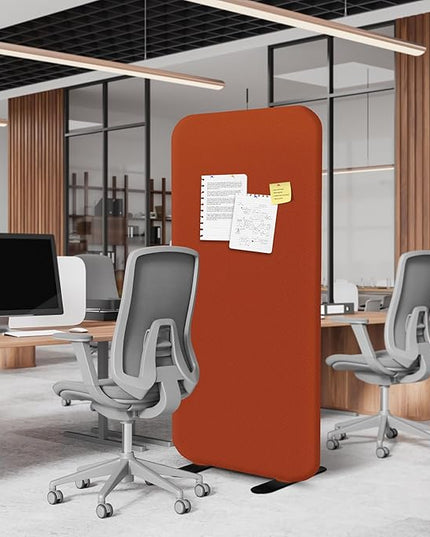 DECOLAB Standing Room Divider, Portable Privacy Wall Partition for Studio Apartment, Living Room, Bedroom, Workspace, Scratch Resistance, 29”x65”, Sunrise
