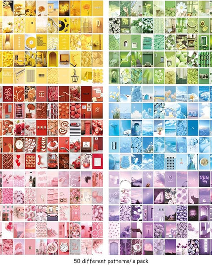 6 Sets 300 Pcs Washi Stickers Set Cute Aesthetic Sticker Book for Journaling, DIY Decorative Paper Sticker Decals for Bullet Journal Art Scrapbooking Diary Card Craft Gift Album Notebook Stationery