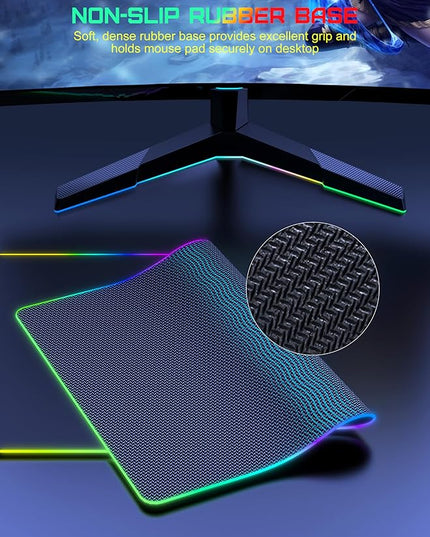 TopMade Wireless Charging RGB Mouse Pad, Waterproof Gaming Desk Mat with 4 Light Modes & 11 RGB Colors, 31.5"x15.75" XXL Large Desk Pad(Includes 20W PD Power Adapter & 6.56ft Woven Cable)