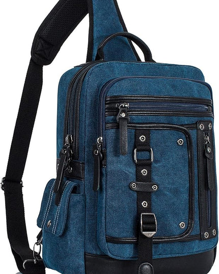 Schkleier Messenger Bag for Men Canvas Sling Bag Crossbody Backpack Laptop Shoulder Bag Hiking Daypacks Casual Tactical