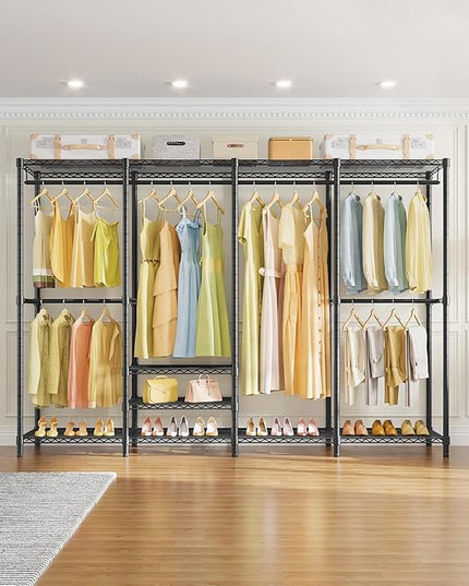 VIPEK V40 Plus Extra Large Clothes Rack Heavy Duty Clothing Rack for Hanging Clothes, Multi-Functional Closet Organizer System Freestanding Wardrobe Closet for Bedroom, Max Load 1300lbs, Black
