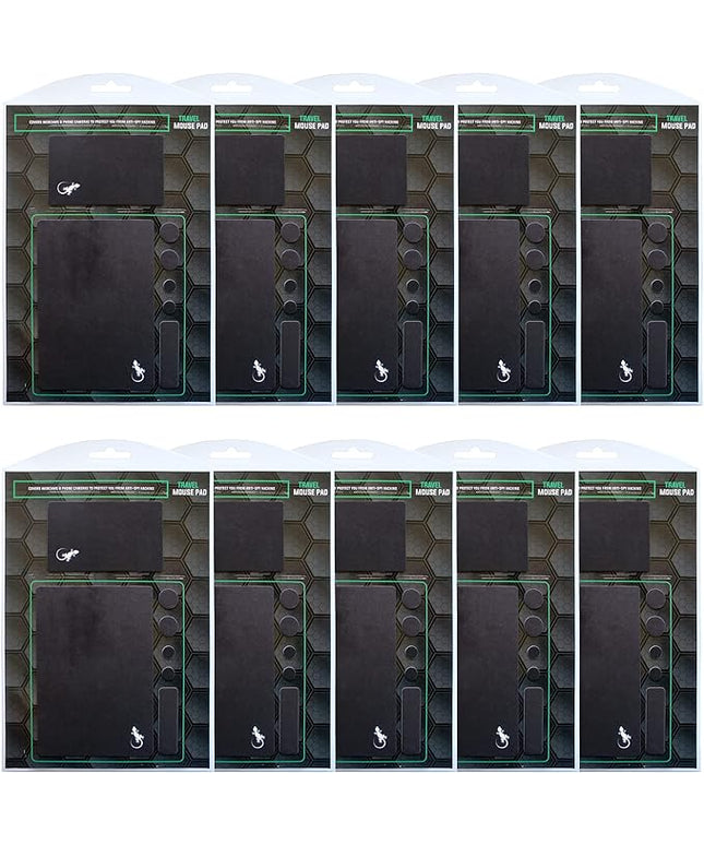 Mouse Pad Adhesive Bottom - Sticks to Any Surface - Portable - Webcam Covers and Screen Cleaner Included (10 Pack - Event Pack)