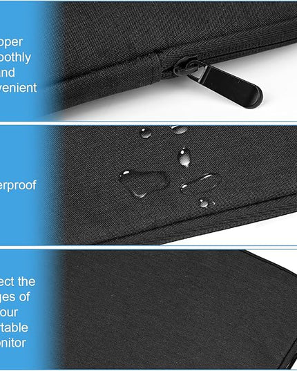 Ctemnpho 17.3inch Portable Monitor Case Storage Bag, Portable Computer Cover Bag with Pocket Zipper for 17.3inch Monitor, Laptop Notebook Computer Gaming Display Protective Travel