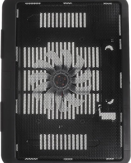 HOMSFOU Silent Laptop Cooling Fan Pad with Anti-Slip Plastic Bracket, Notebook Cooler Stand for Desk Use, Black Laptop Riser Holder Compatible with Tablets and Computers