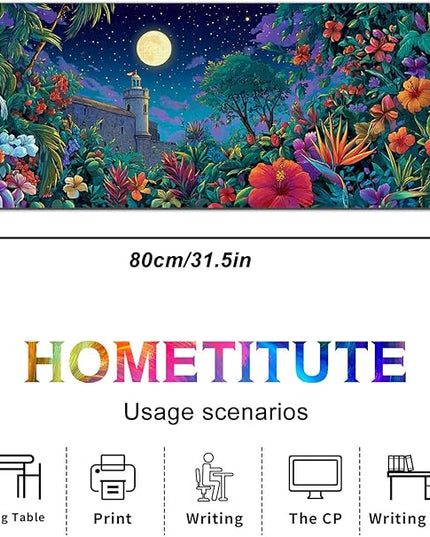 XL Mouse Pad Gaming Mousepad 31.5 x 11.8 Inch Tropical Night Garden Artwork Diatomite Large Keyboard Mat Mouse Pad for Home and Office Desk Accessories