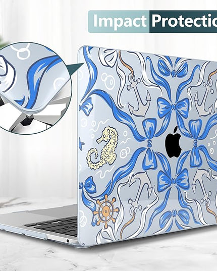 DONGKE Compatible with MacBook Pro 13 inch Case 2024 2023-2020 Release A2338 M2/M1 A2251 A2289 with Retina Display & Touch ID, Plastic Hard Shell & Keyboard Cover & Screen Film - Sea Life