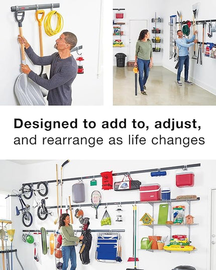 Rubbermaid Fasttrack Rail Storage 48"x16" 3-Shelf Kit, 350 lbs. Per Shelf, for Home/Garage/Shed/Workshop Organization