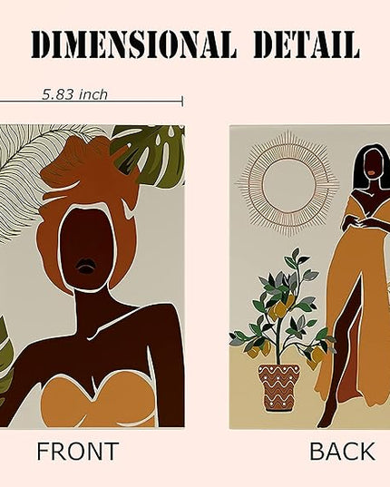 Knibeo Boho Women Journal Notebook - Black Girl Journal, 5.5×8.3 Inch Girls Spiral Bound Notebook Aesthetic with 164 Pages, Notebooks for Women