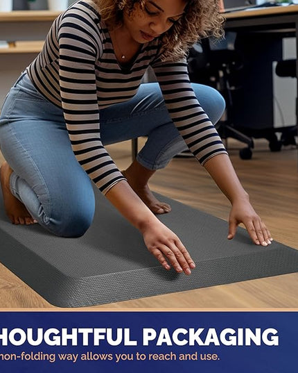 FEATOL Anti Fatigue Mat for Standing, 9/10 Extra Thick Ergonomic Standing Desk Mat, Comfort & Durable Memory Foam Standing Mat at Home,Office All Day (20" x 59", Grey, 1PC)